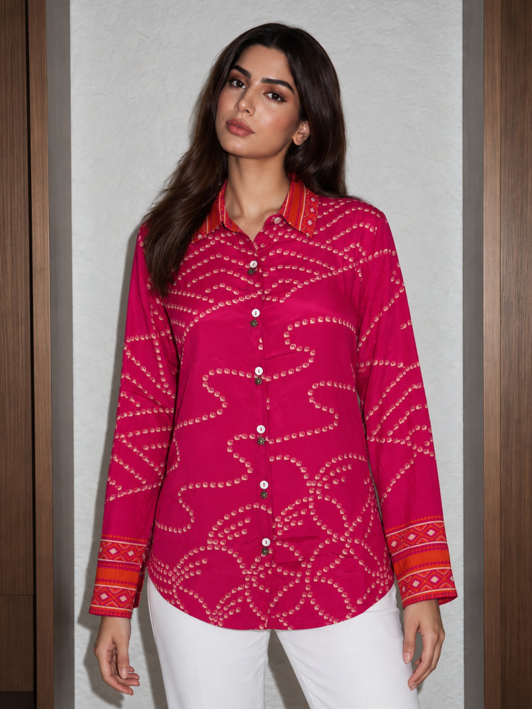 Lipi Fuchsia Printed Shirt