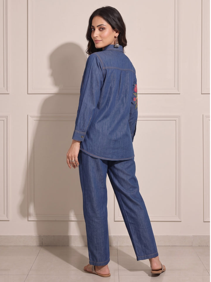 Lipi Italy Embroidery Denim Co-ord Set
