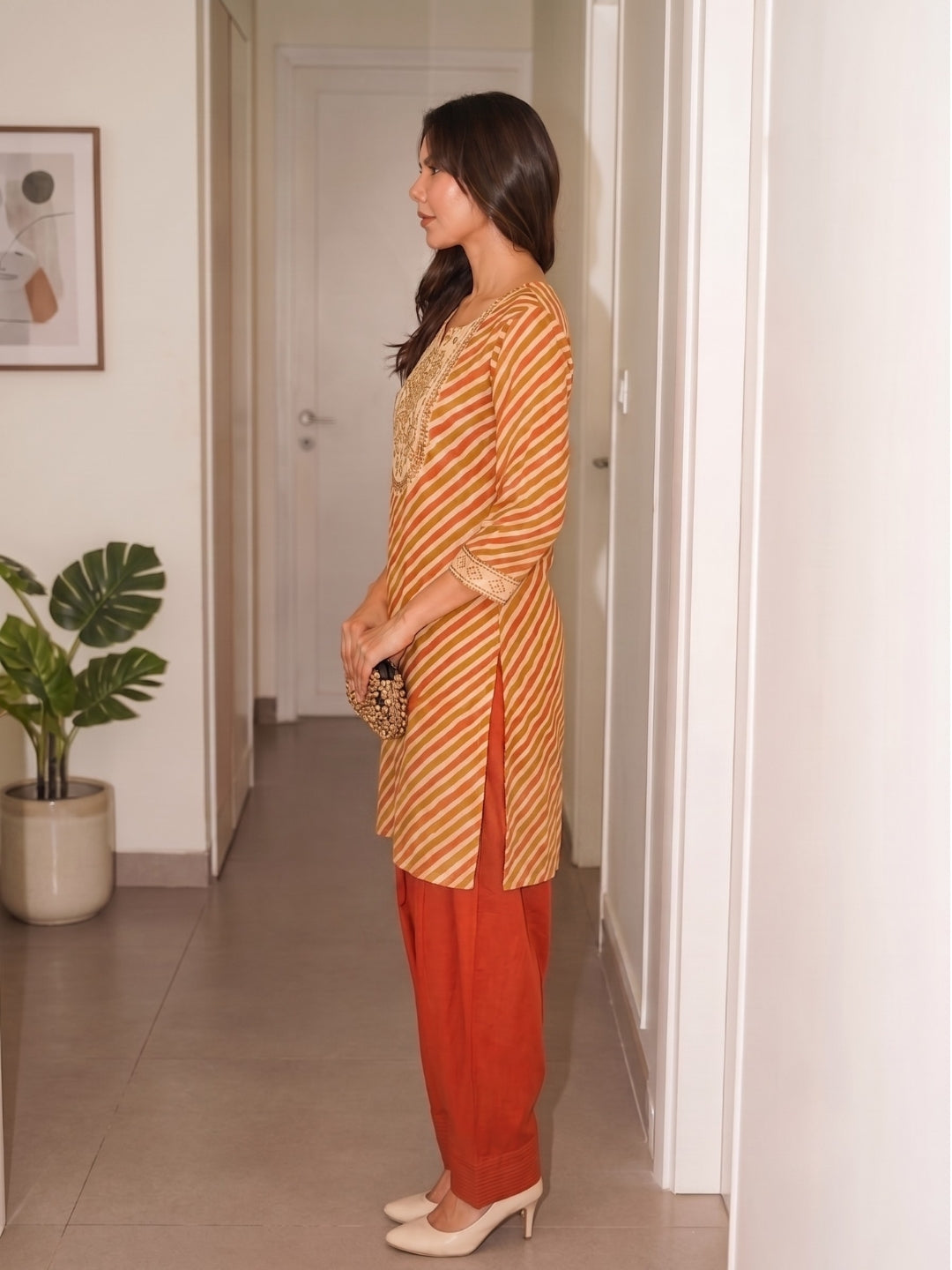 Lipi Kesar Work Farshi Co-Ord Set
