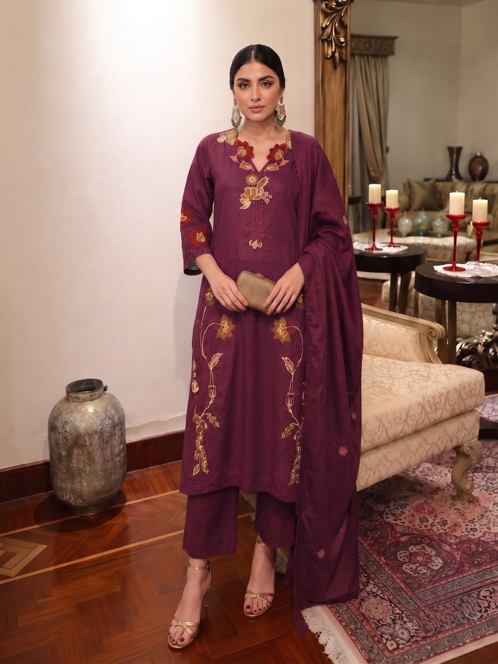 Lipi ameth embroidery cotton suit set