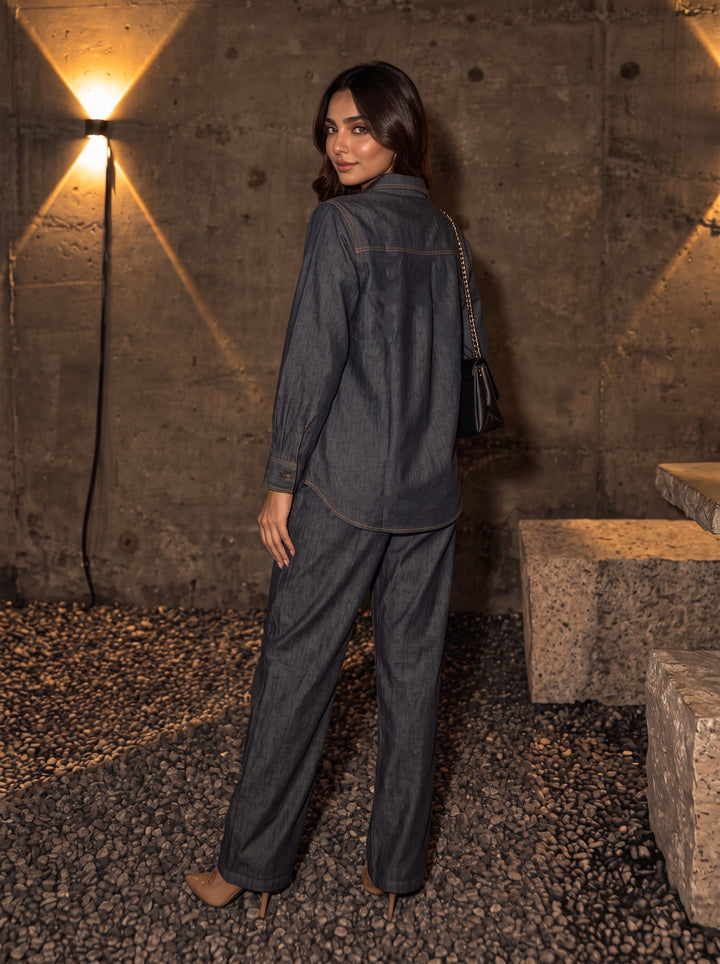 Lipi Pitch Embroidery Denim Co-Ord Set