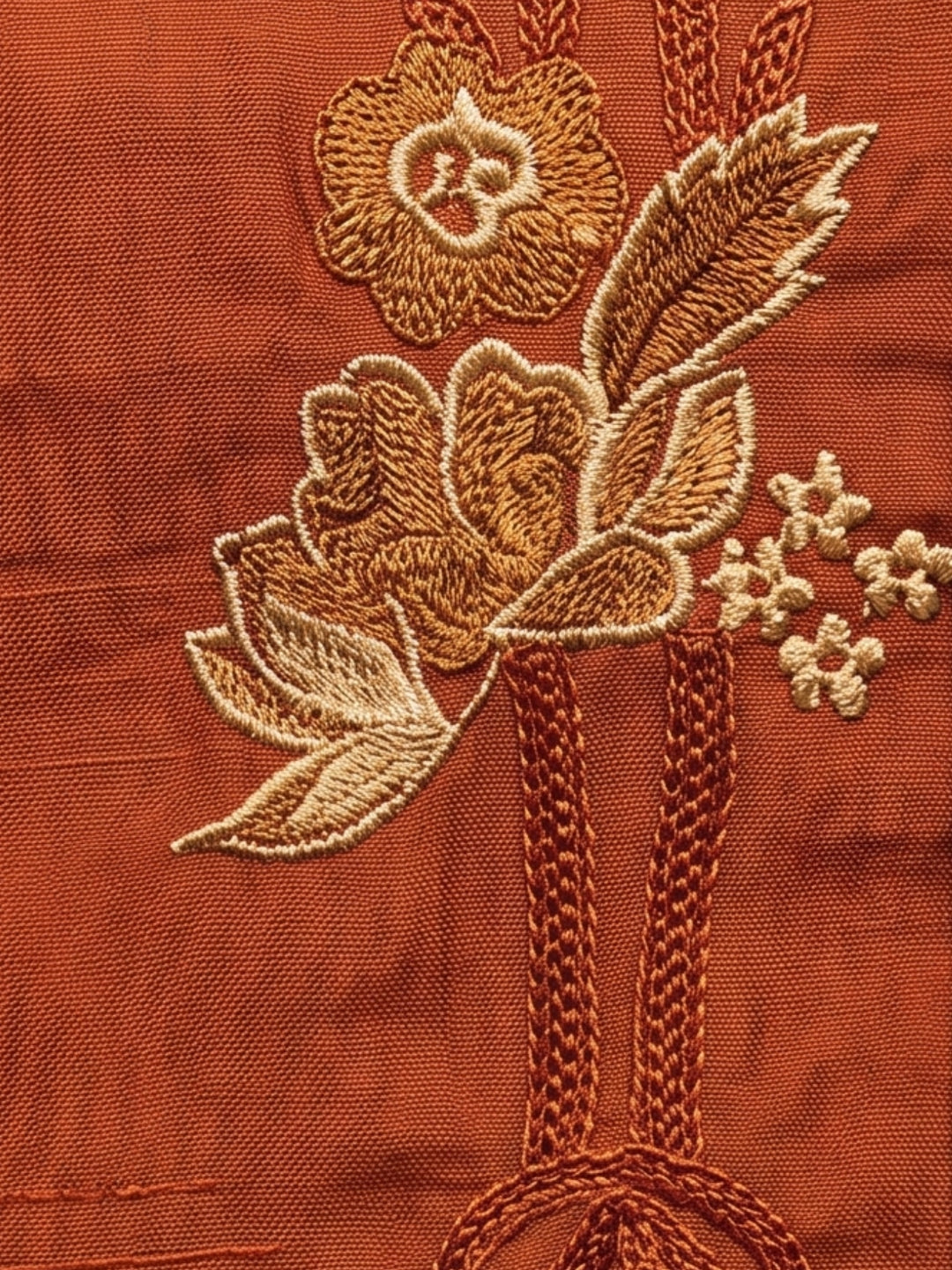 Lipi saffron embroidery cotton suit set