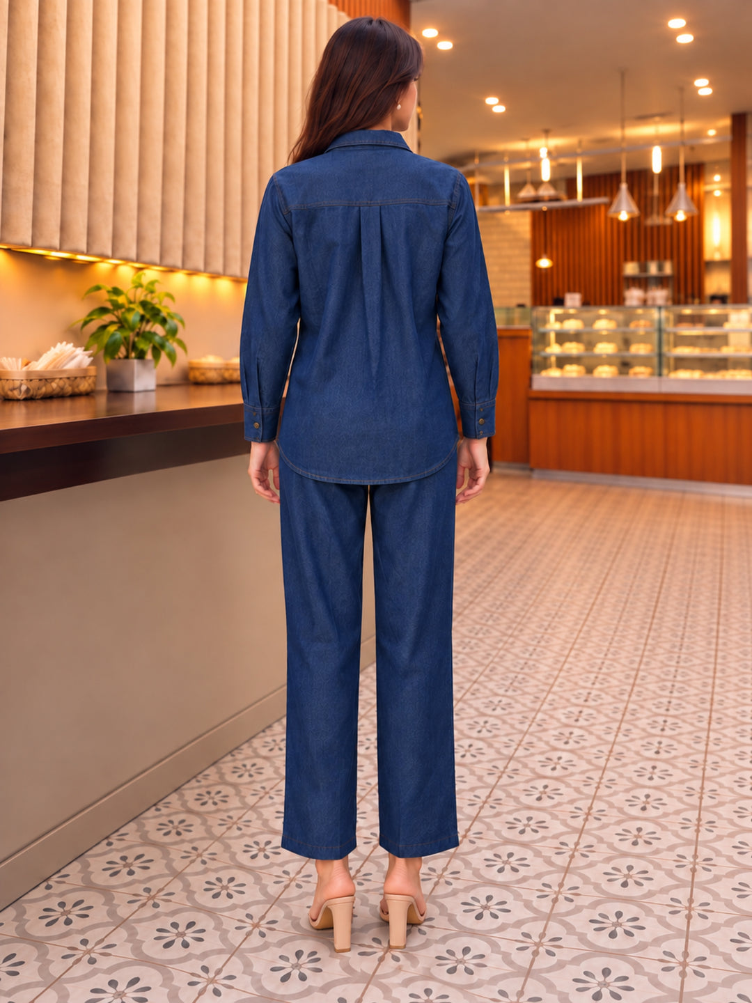 Lipi Scotland Embroidery Denim Co-Ord Set