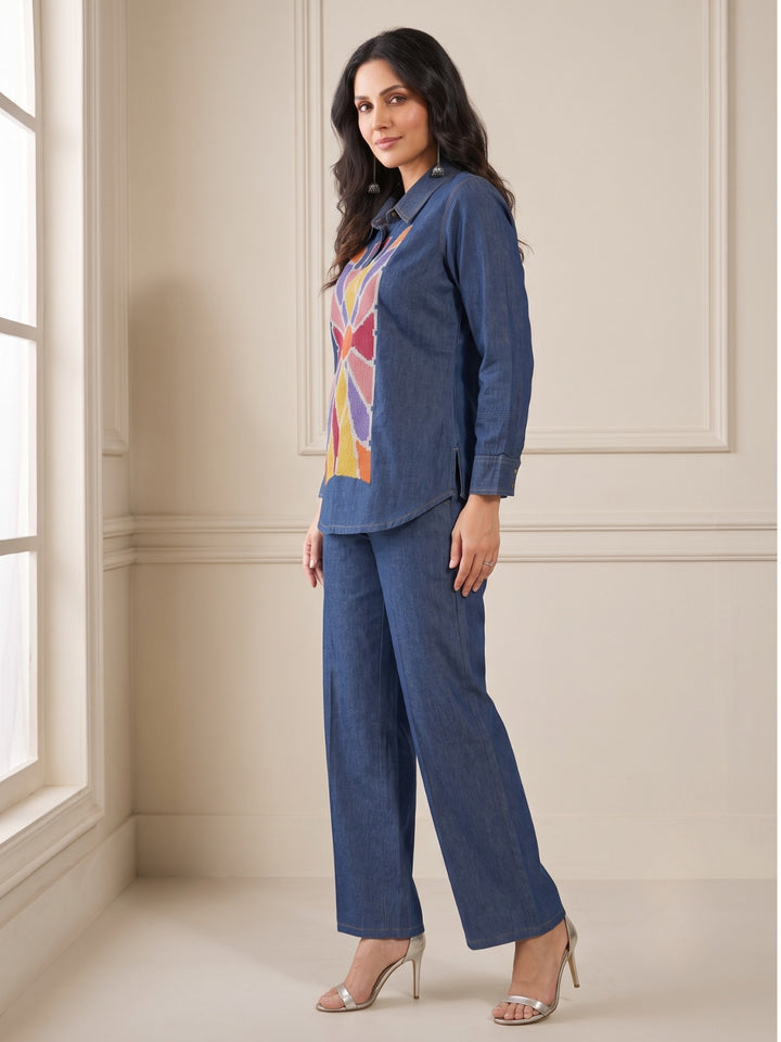 Lipi Spain Embroidery Denim Co-Ord Set
