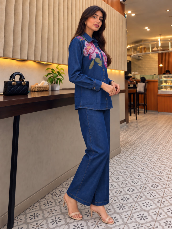 Lipi Univ Embroidery Denim Co-Ord Set