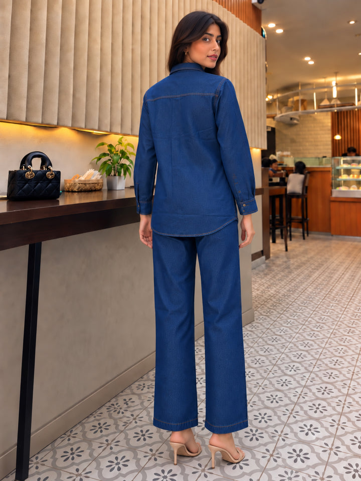 Lipi Univ Embroidery Denim Co-Ord Set