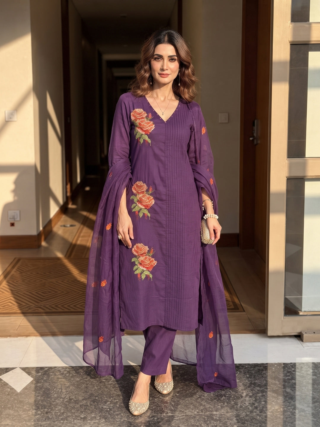 Lipi Wist Embroidery Cotton Suit Set