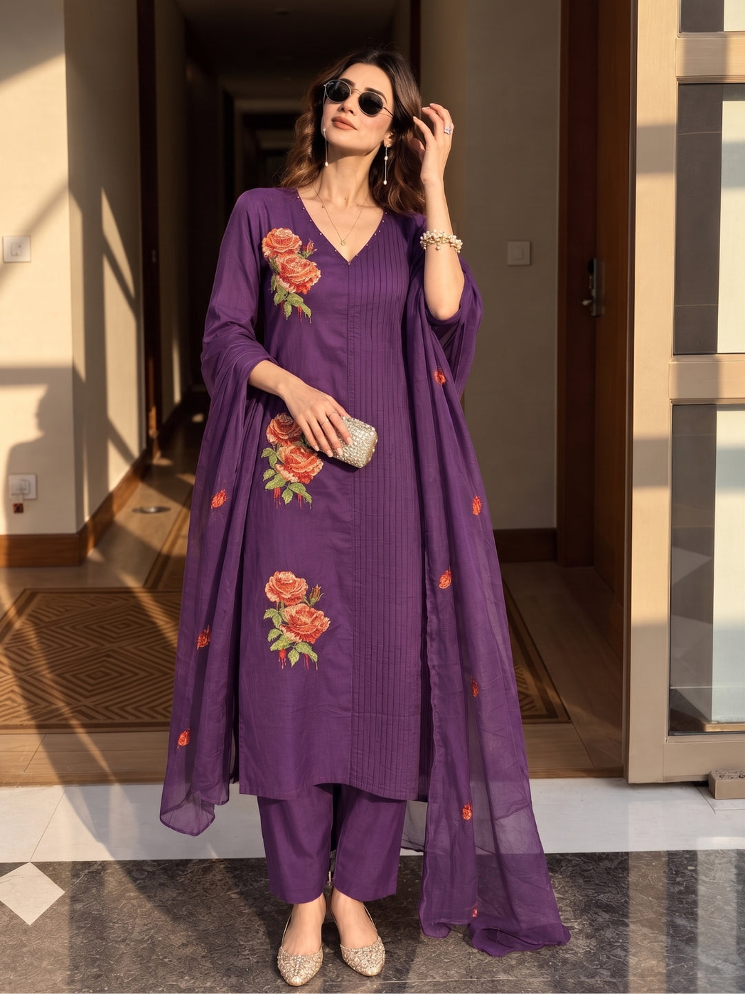 Lipi Wist Embroidery Cotton Suit Set