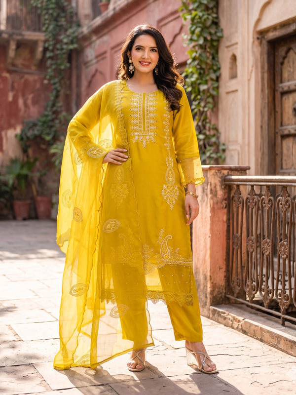 Mahi Wattle Embroidered Suit Set