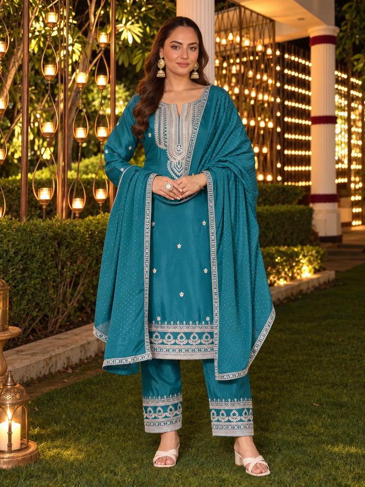 Malti peacock full work suit set