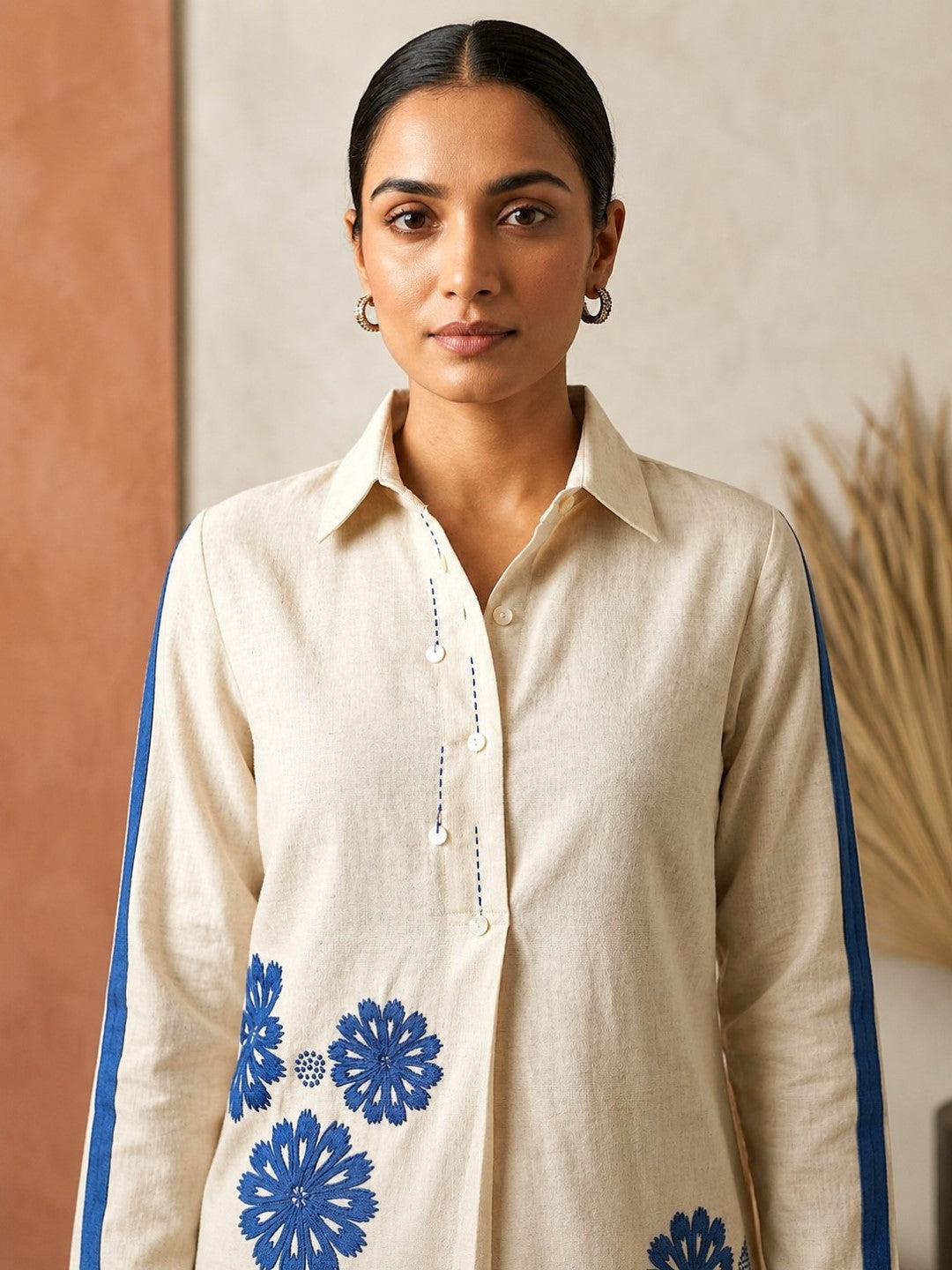 Marda Daisy Embroidery Cotton Co-Ord Set