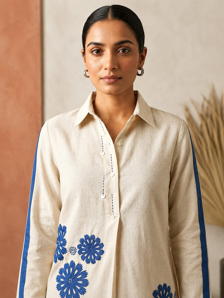 Marda Daisy Embroidery Cotton Co-Ord Set