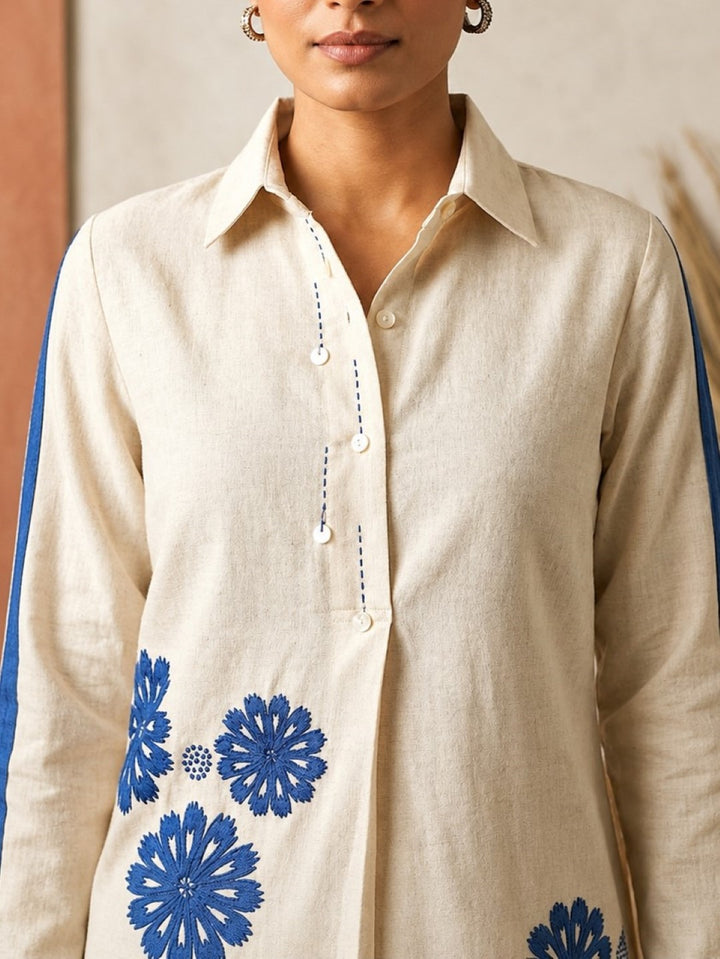 Marda Daisy Embroidery Cotton Co-Ord Set