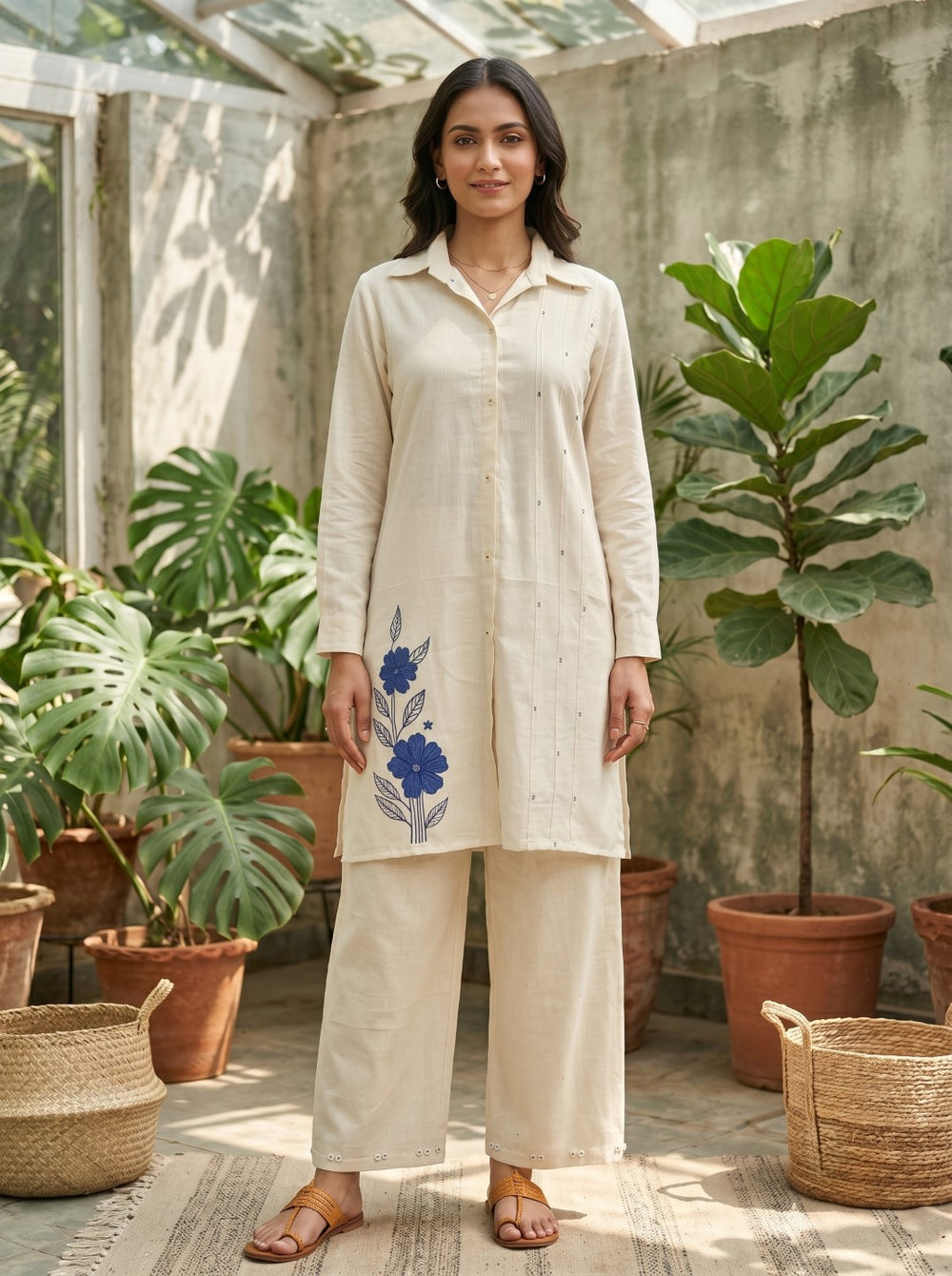 Marda Indi Embroidery Cotton Co-Ord Set