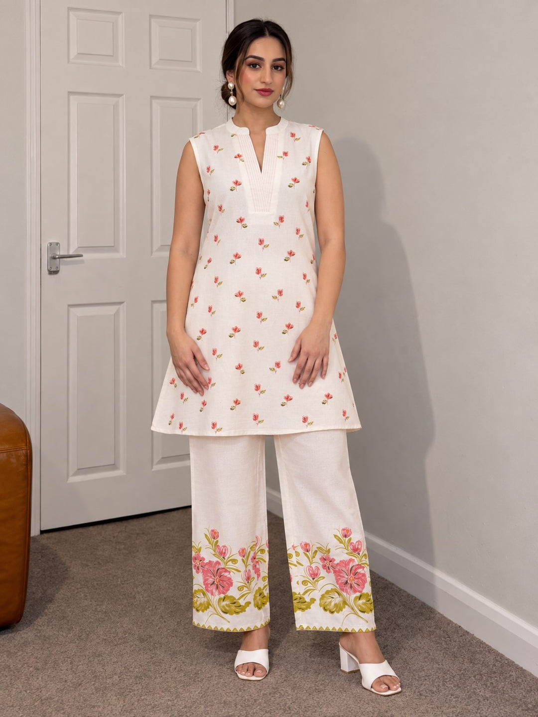 Maurya Coral Printed Co-ord Set