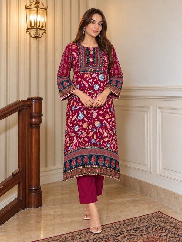Maurya Rose Premium Muslin Kurta Set