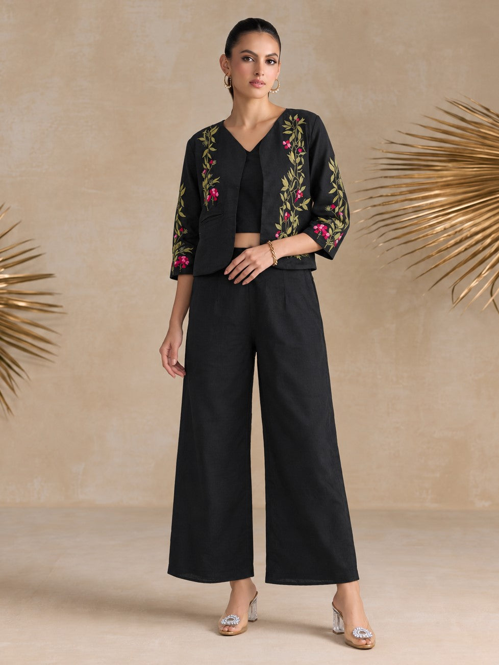 Mayri Sable embroidery jacket cotton co-ord set