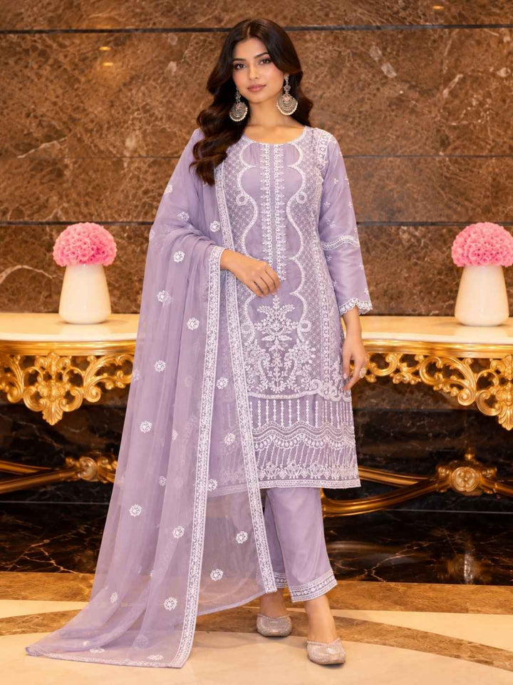 Mayuri Lavender Heavy Full Work Suit Set