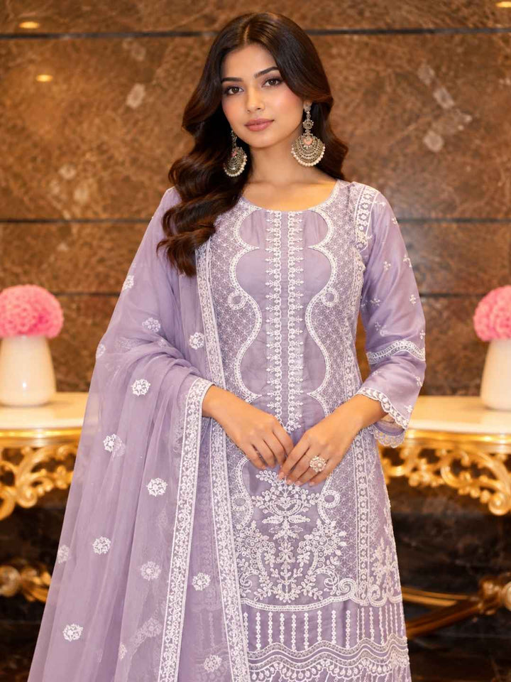 Mayuri Lavender Heavy Full Work Suit Set