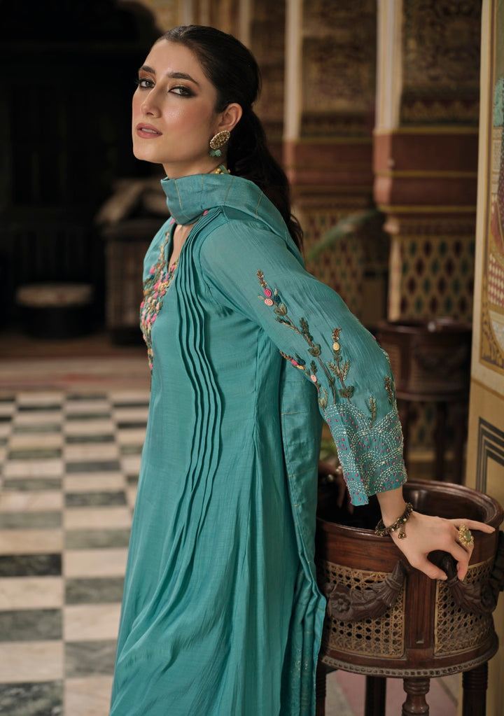 Chandrani Teal embroidery suit set