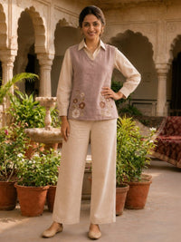 Mihika Bisque Embroidery Co-ord Set