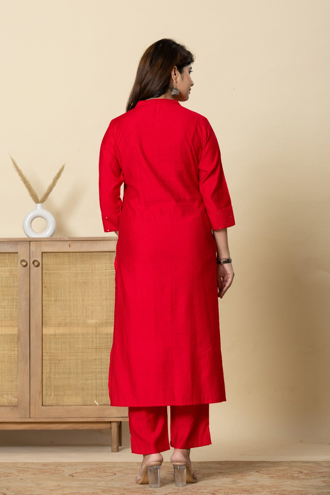 Mika Crimson Kurta Pant Set