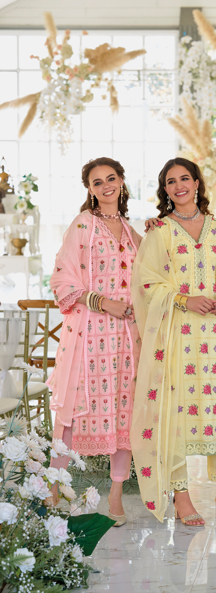 Sargam SoftPink Embroidery Cotton Suit Set