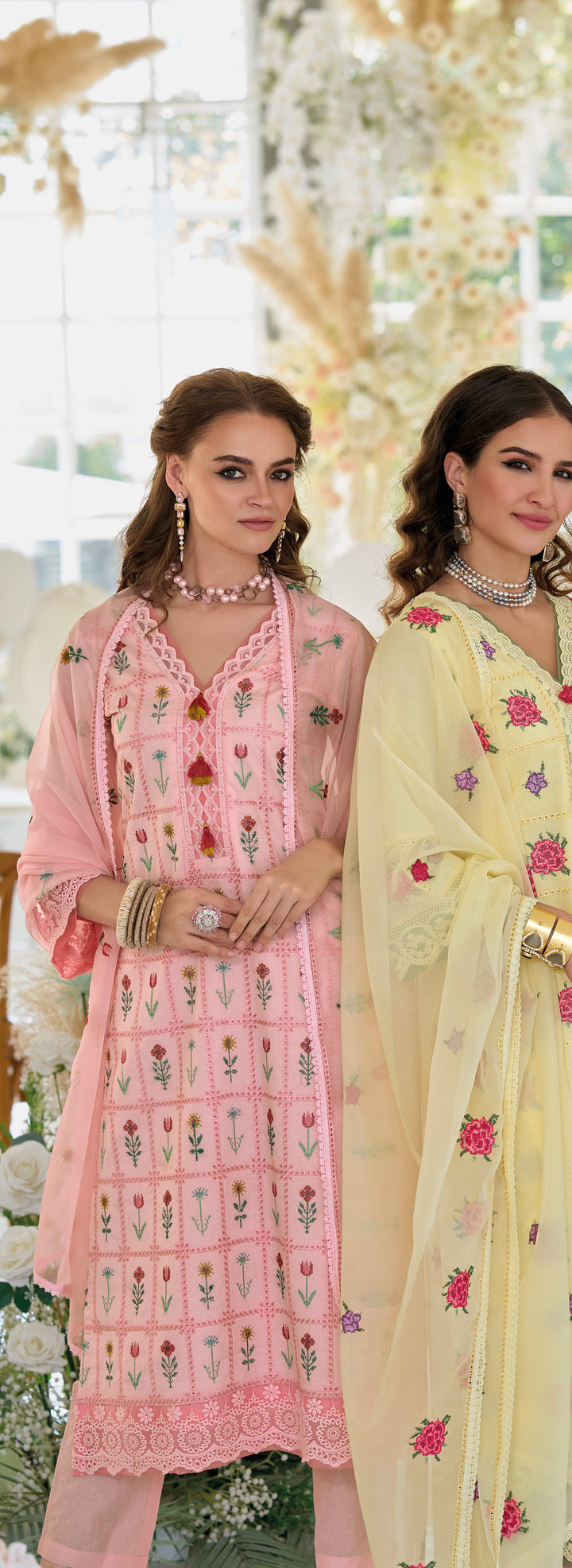 Sargam SoftPink Embroidery Cotton Suit Set