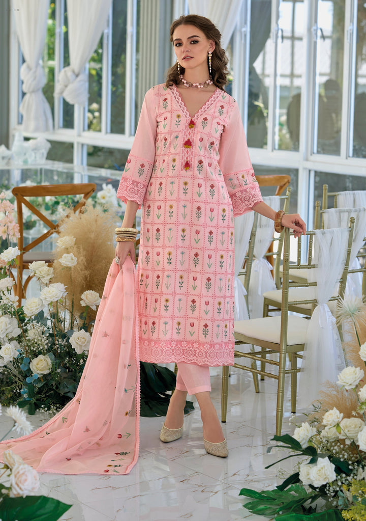 Sargam SoftPink Embroidery Cotton Suit Set