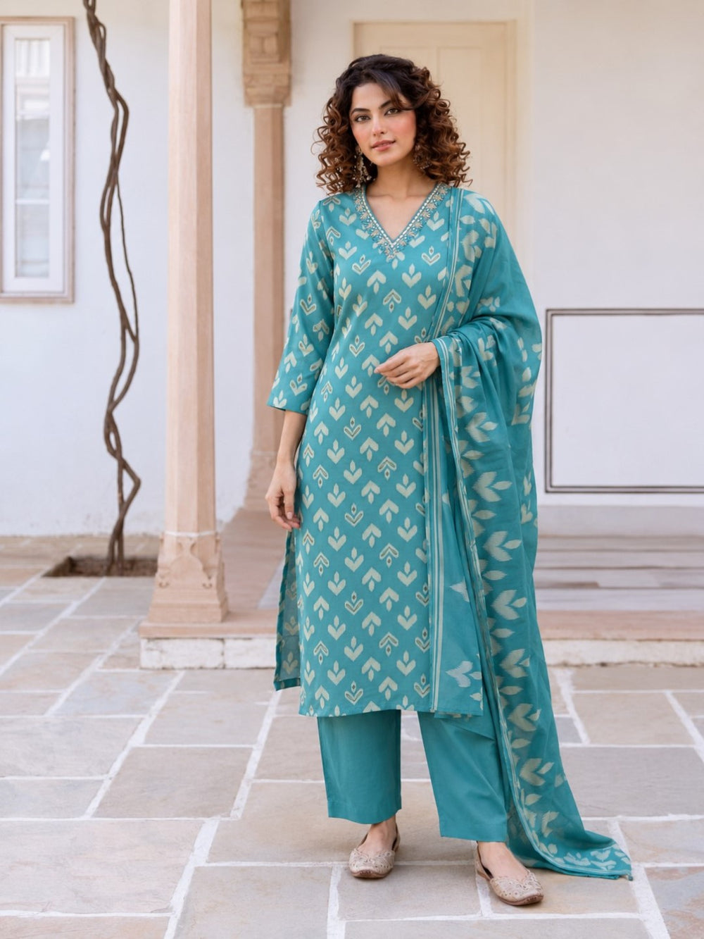 Myra Cadet Printed Work Suit Set
