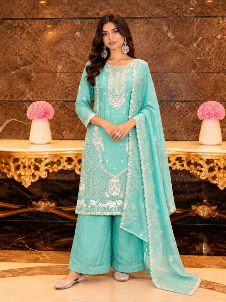 Mayuri Minty Full Work Suit Set