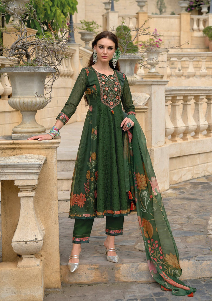 Altaf Fern Schiffli Anarkali Full Work Cotton Suit set