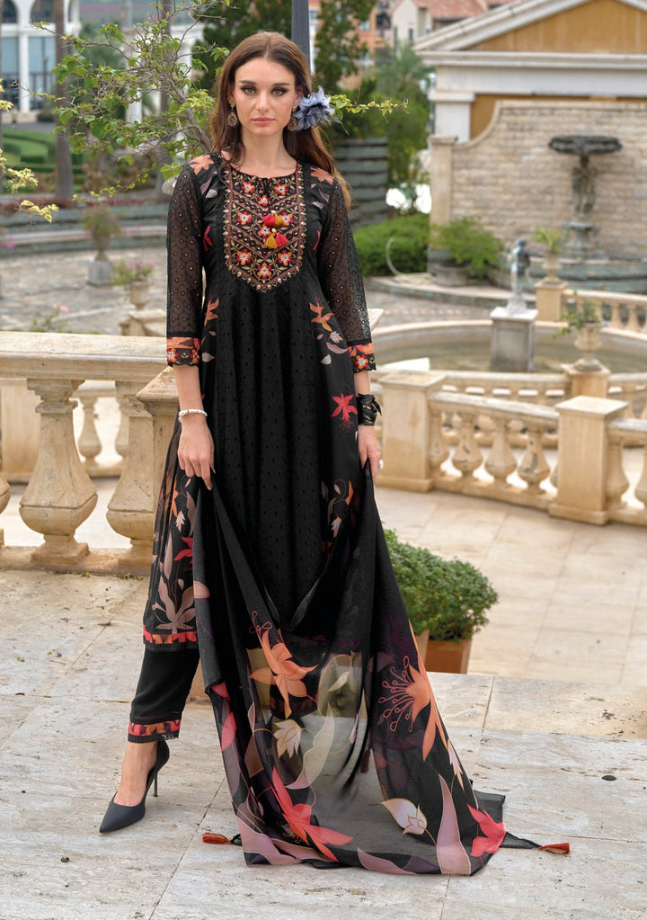 Altaf Jade Schiffli Anarkali Full Work Suit