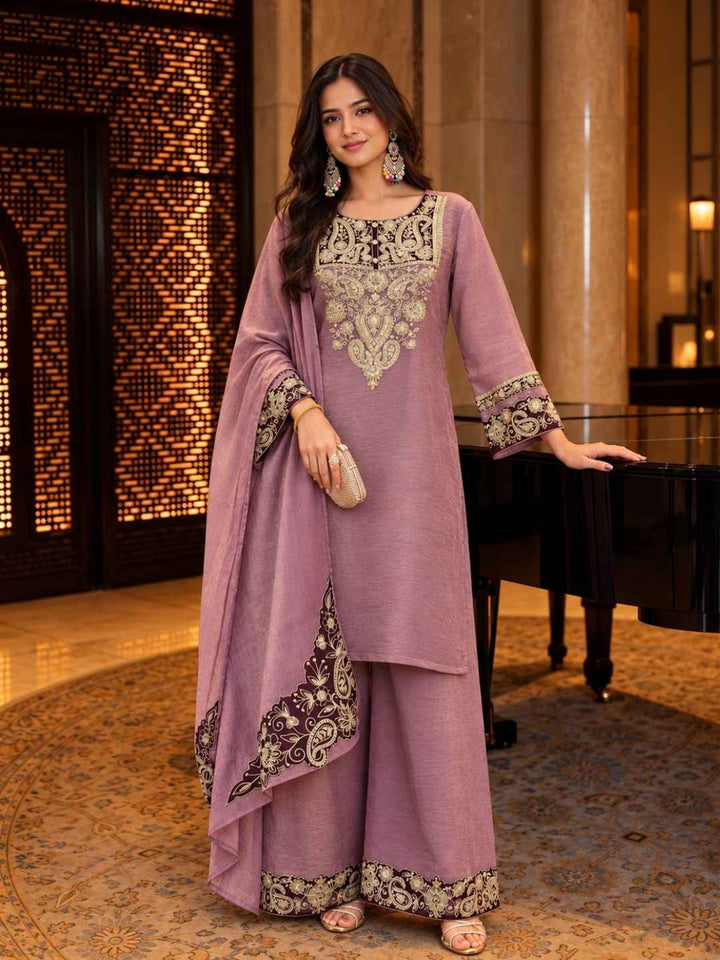 Mihika Lavender Full Work Premium Suit set