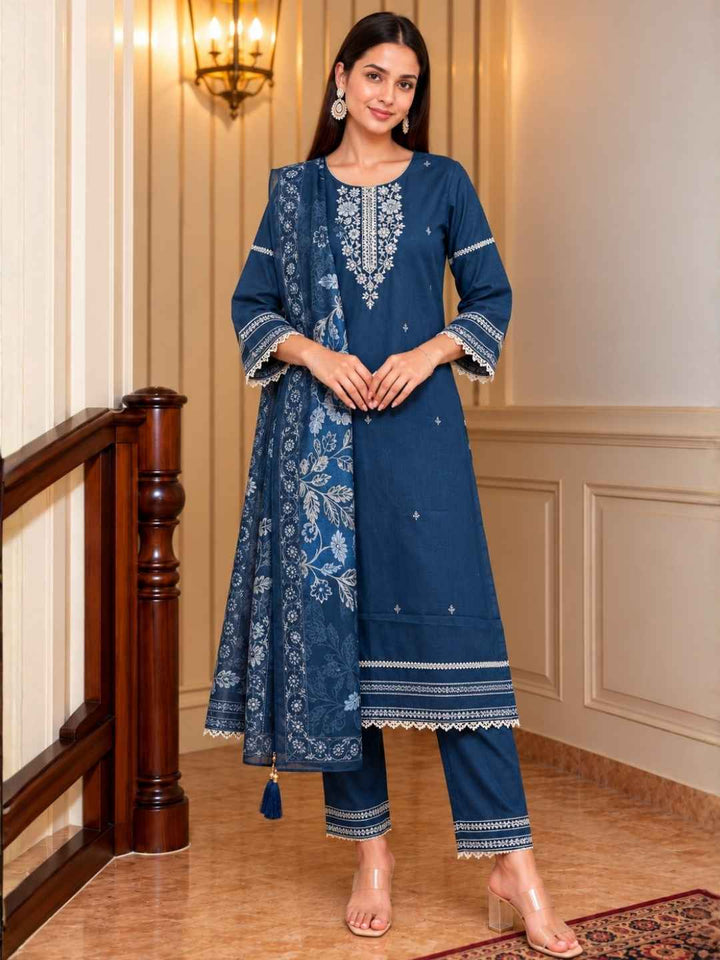 Molly Nile Cotton Embroidered Suit Set
