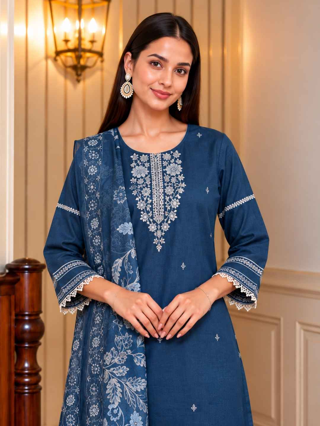 Molly Nile Cotton Embroidered Suit Set