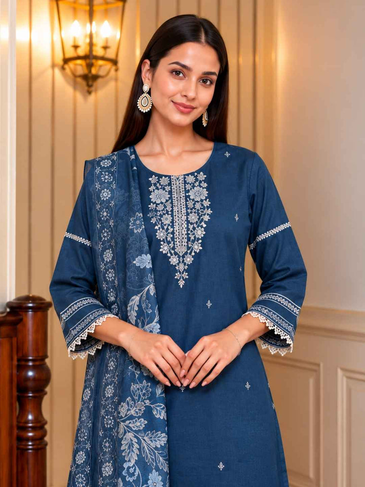 Molly Nile Cotton Embroidered Suit Set