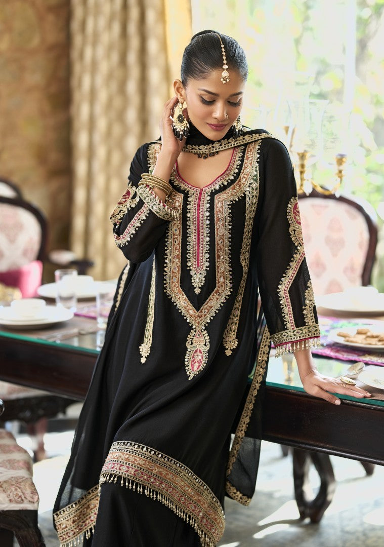 Ankisha Onyx Full Work Heavy Gharara set