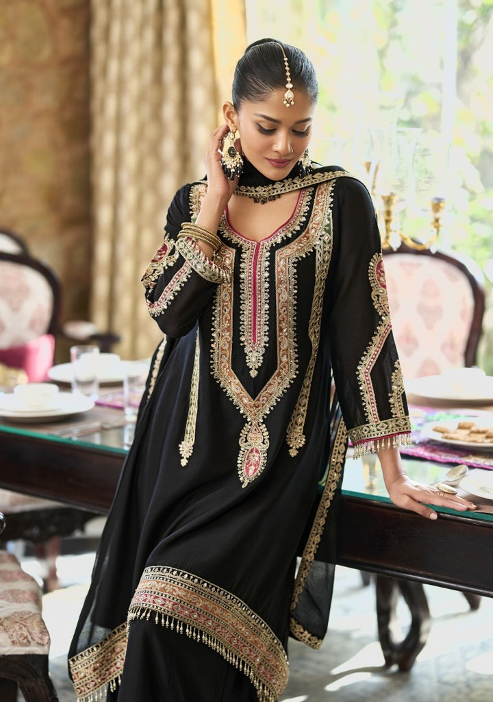 Ankisha Onyx Full Work Heavy Gharara set