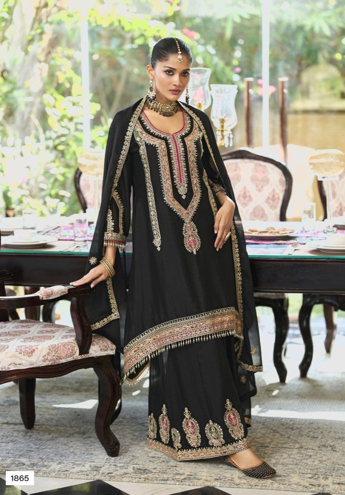 Ankisha Onyx Full Work Heavy Gharara set