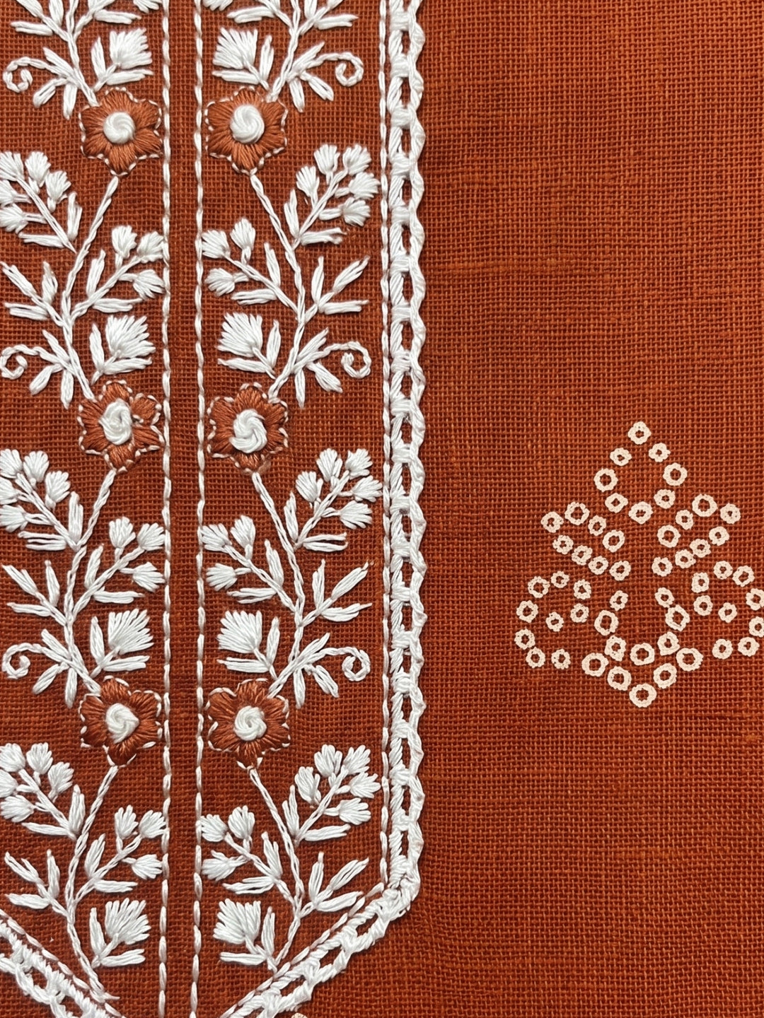 Prisha tangerine cotton farshi suit set