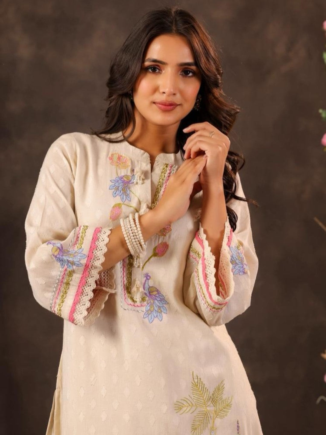 Dagdai Angel embroidery cotton co-ord set