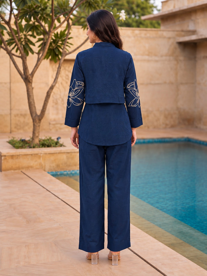 Opela Lapis Embroidery Bib Style Cotton Co-Ord Set
