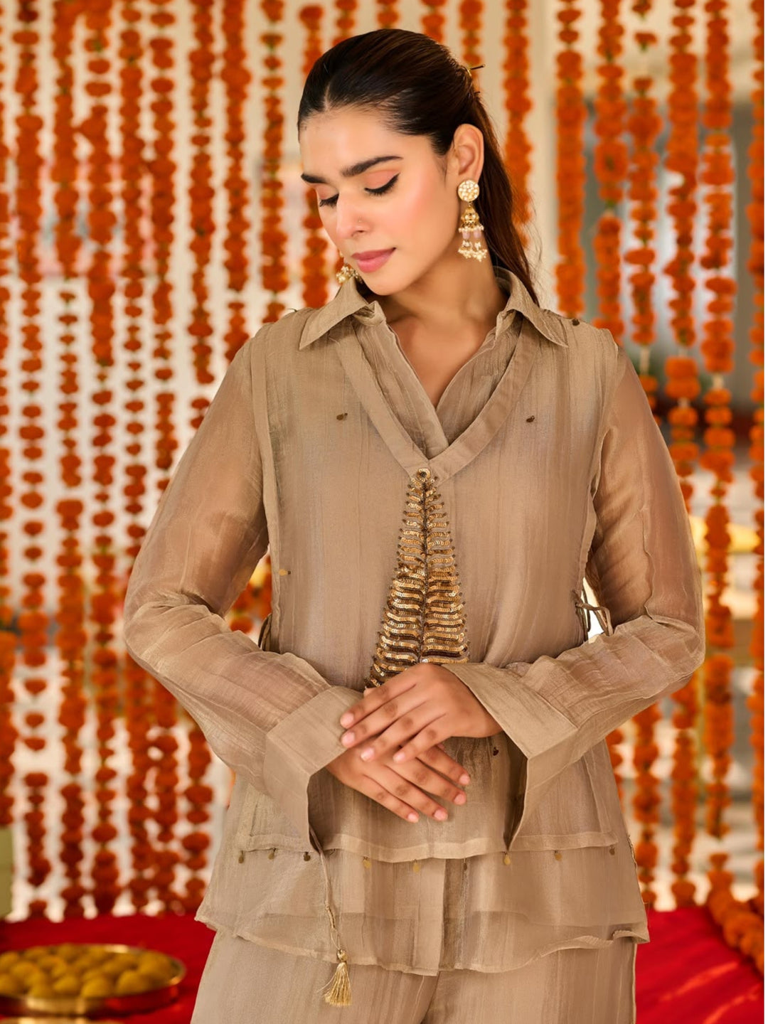 Opela Malibu Handwork Bib Style Co-Ord Set