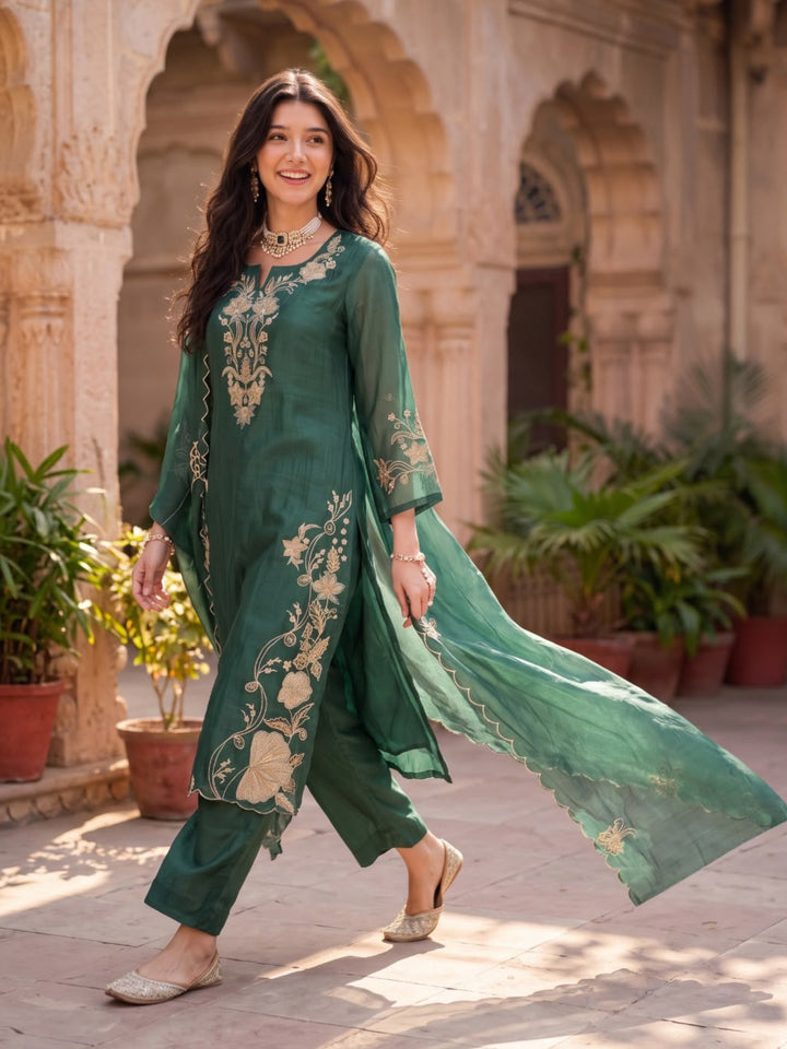 Opela Pine Embroidery Suit Set