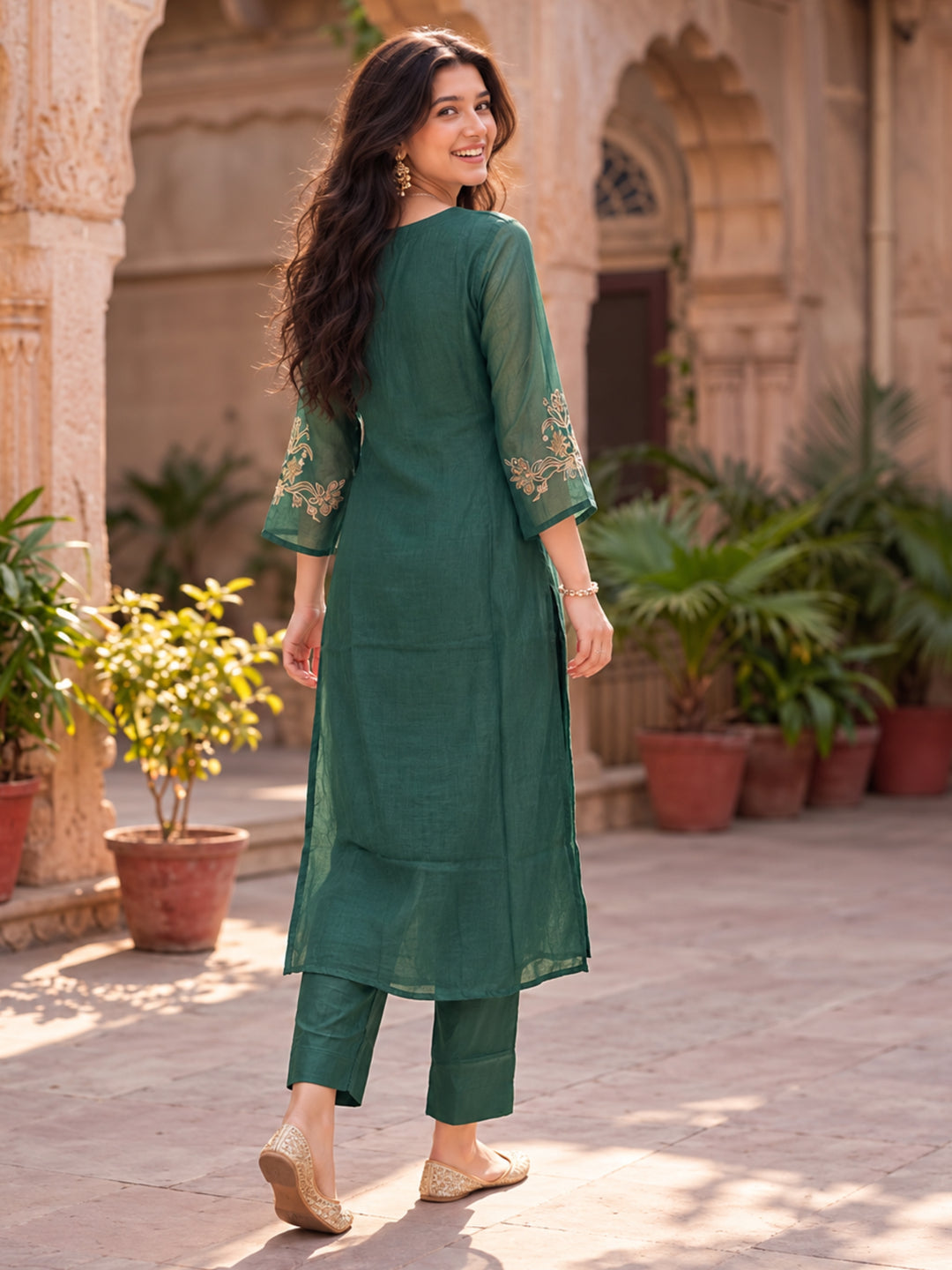 Opela Pine Embroidery Suit Set