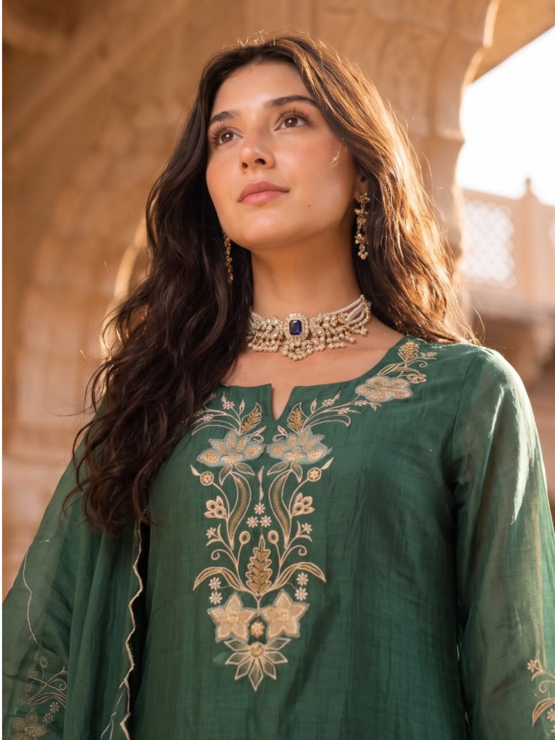 Opela Pine Embroidery Suit Set