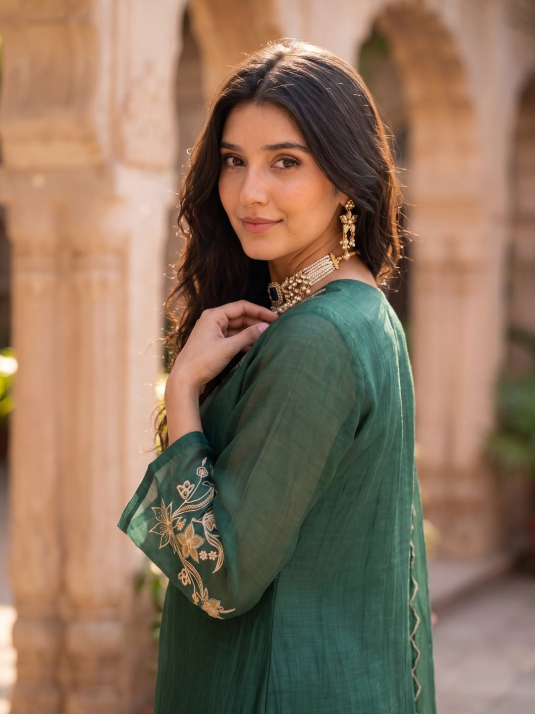Opela Pine Embroidery Suit Set