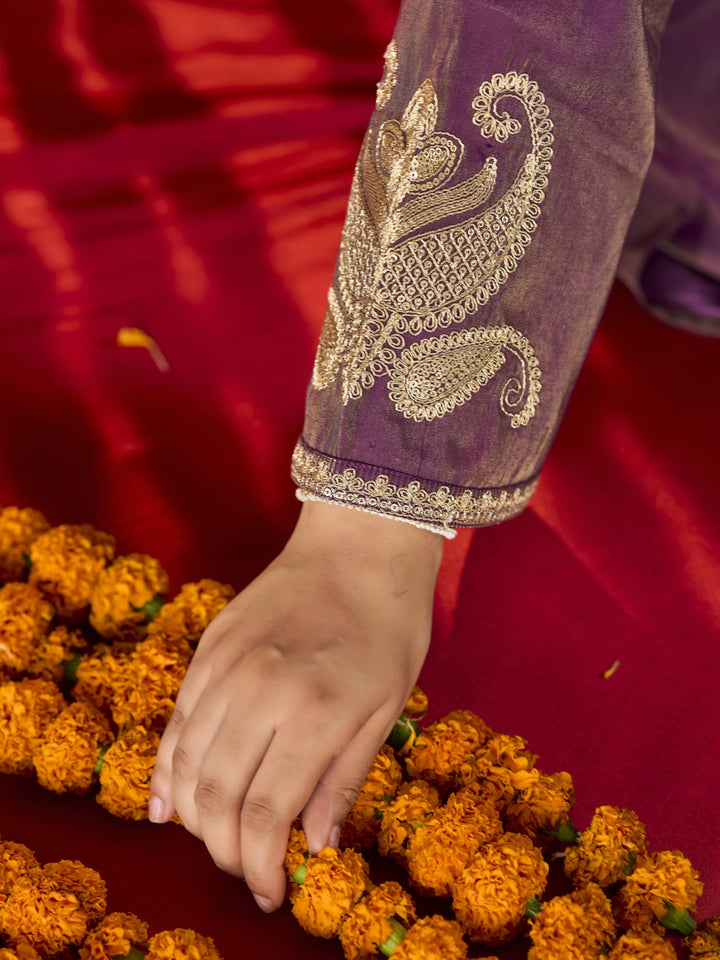 Opela Raisin Work Farshi Suit Set