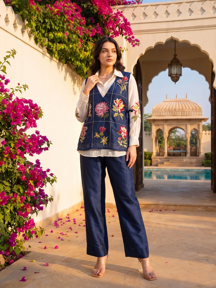 Opela Yale Bib Style Embroidery Cotton Co-Ord Set